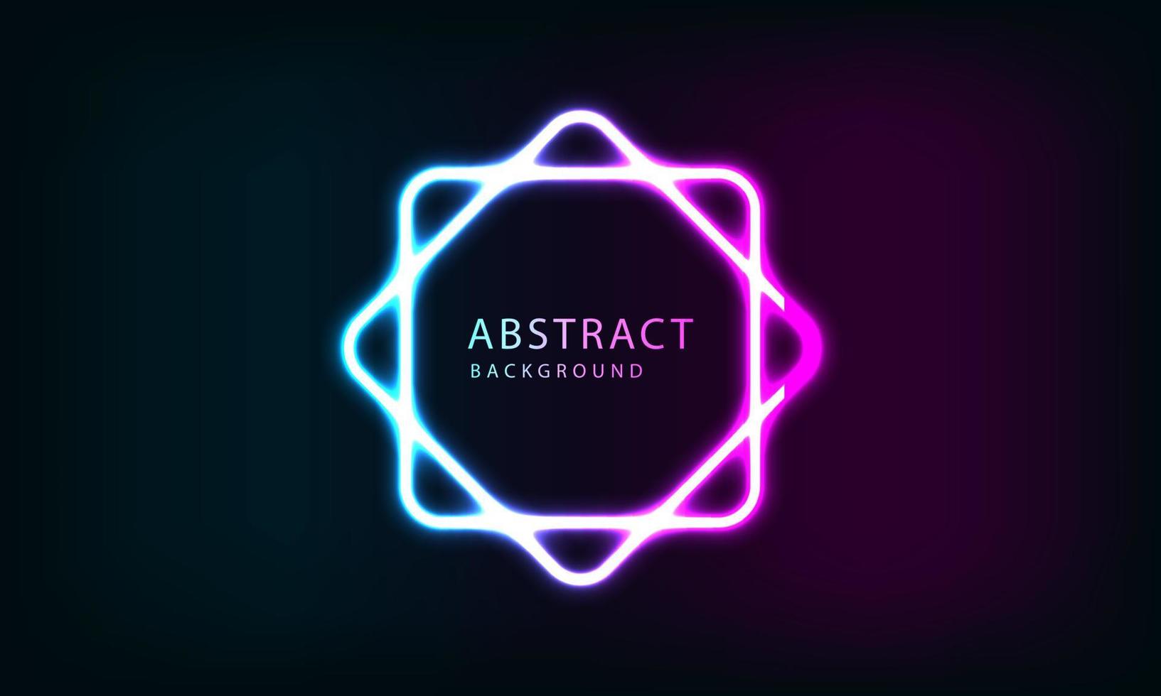 Futuristic Sci-Fi Abstract Neon Light Shapes On Black Background. Exclusive wallpaper design for poster, brochure, presentation, website etc. vector