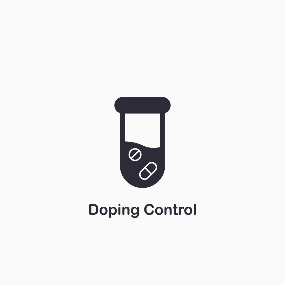 Test-tube icon. Doping control. Tubes for safe storage and transportation of doping samples. Pill icon. Vector