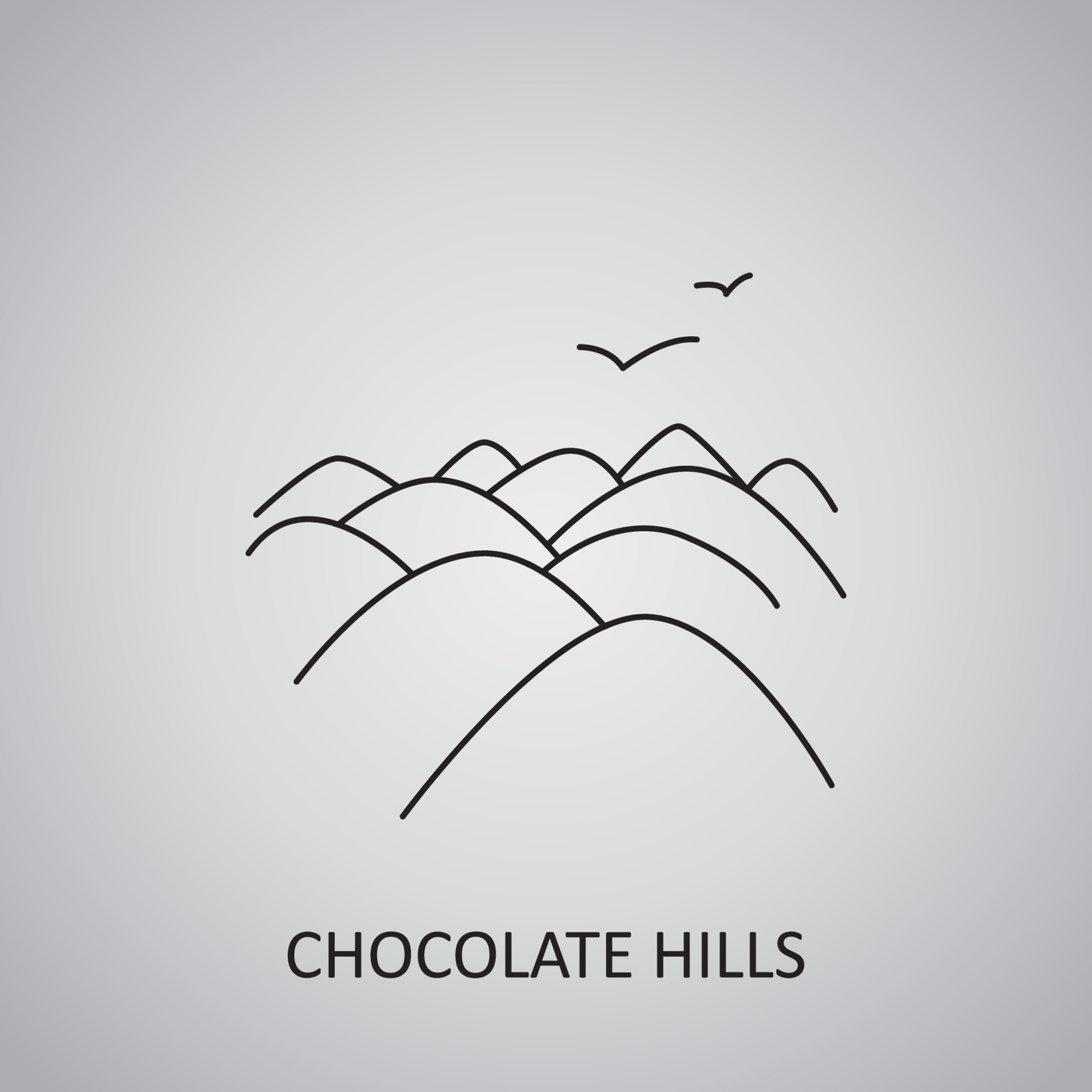 Chocolate Hills in Philippines, Bohol. Icon 5593859 Vector Art at Vecteezy