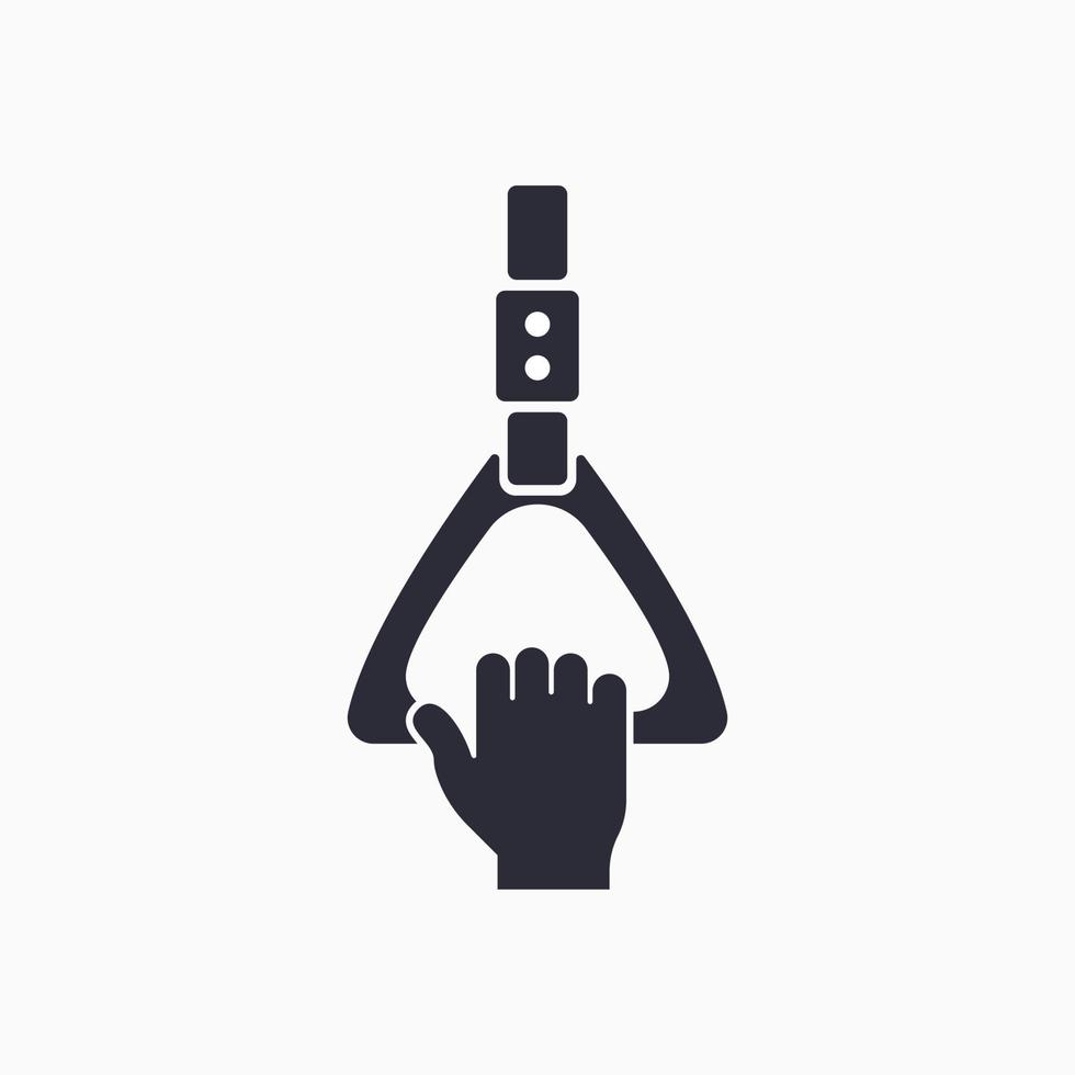 Transport handrail. Human holds on to the handrail. Hand holding handrail icon. Vector