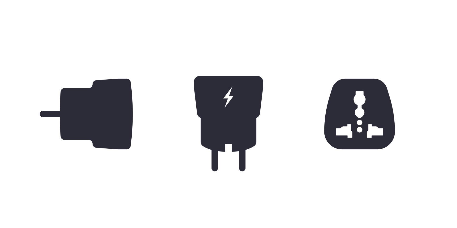 Smartphone USB charger adapter in different view. Side view. Aerial