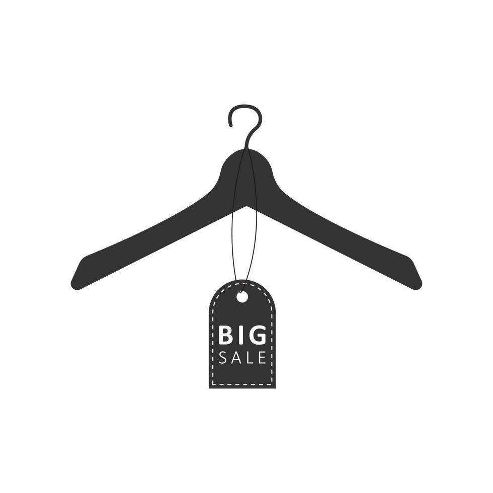 black hanger with icon, second hand logo, vector illustration Stock Vector