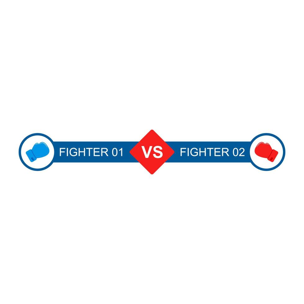 Boxing gloves fight. VS template vector. Versus Battle bar for game vector