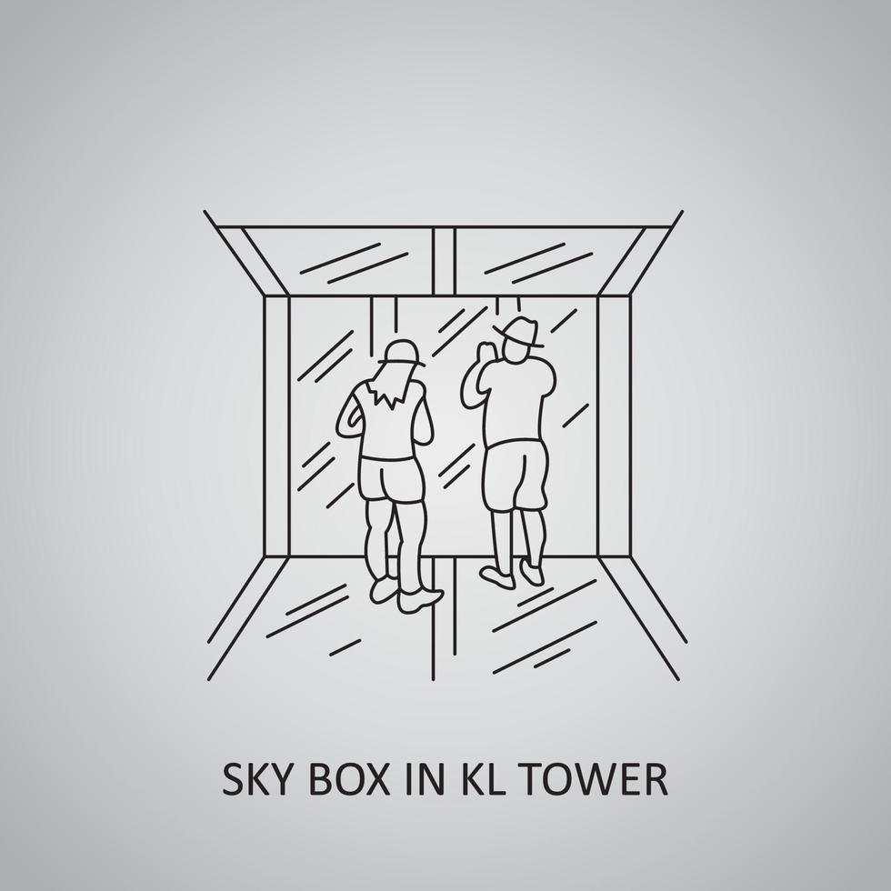 sky box en la torre de kuala lumpur en malasia vector