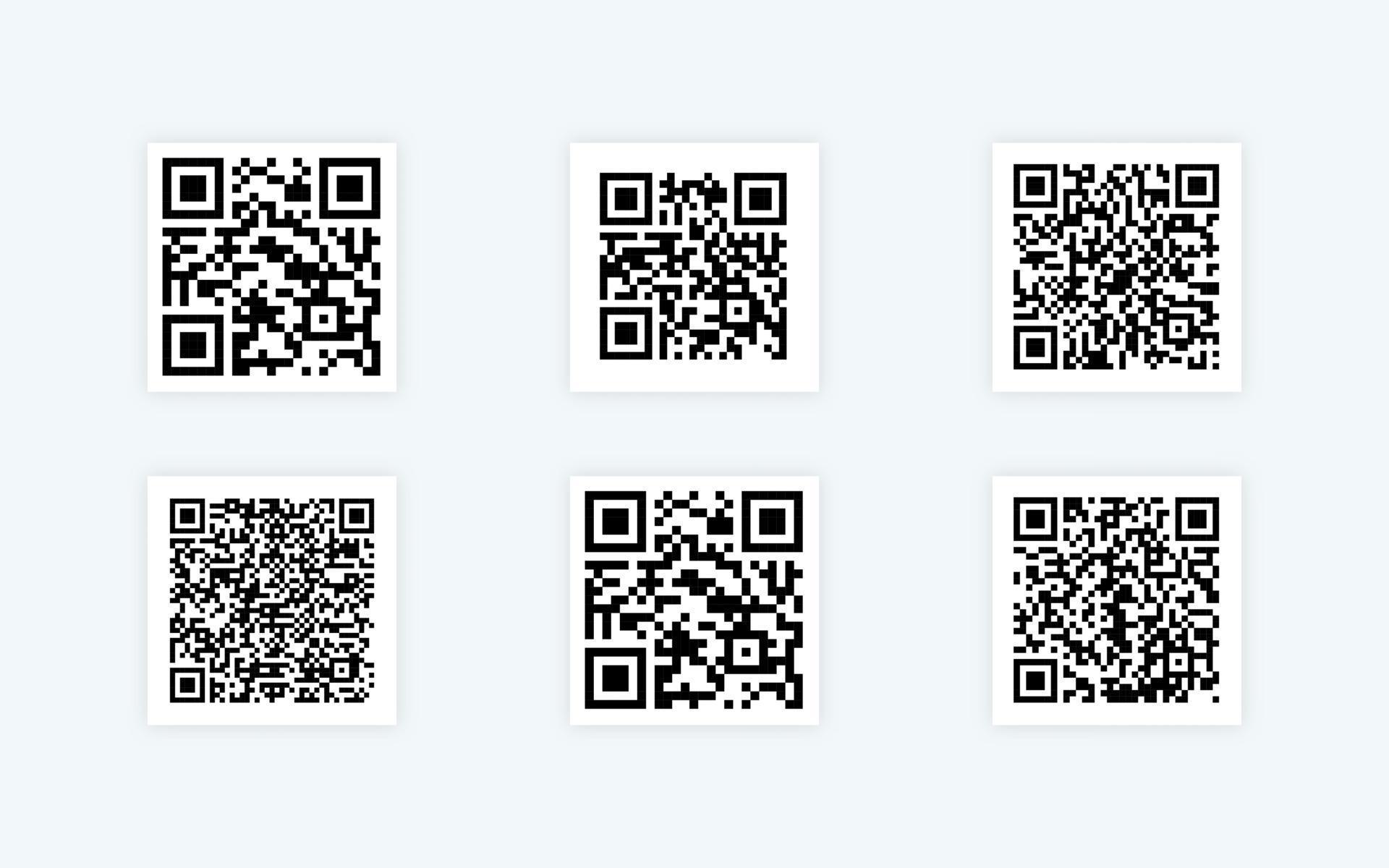 Set Of Various Types Of Qr Code Collection Qr Code On White Background Sample Various Qr Code For Scan Vector 5593935 Vector Art At Vecteezy
