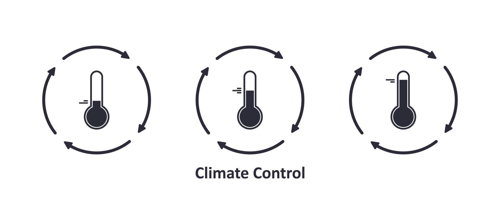 establecer el sistema de control de clima. iconos de temperatura diferentes. vector