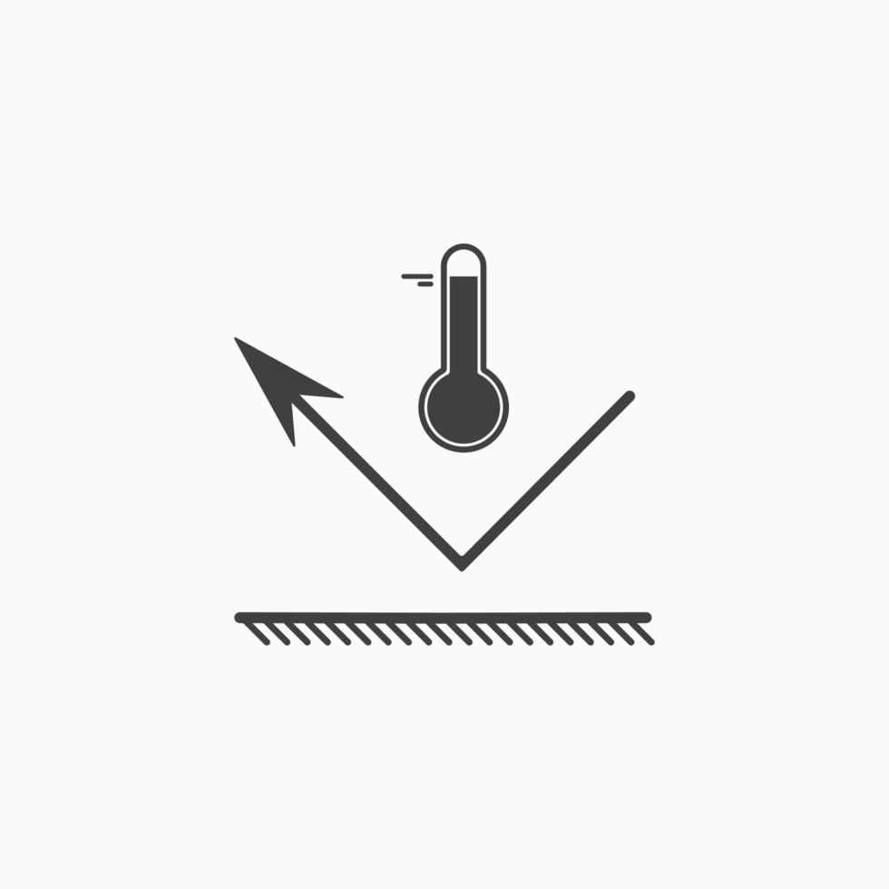 termorregulación. conservar la temperatura. alta temperatura en el icono del termómetro. vector