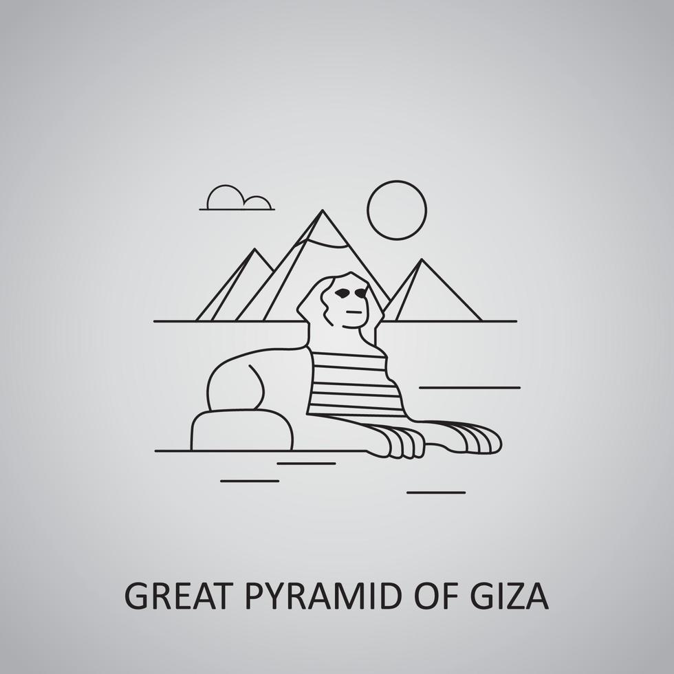 Great Pyramid of Giza icon. Flat design of pyramids Giza vector