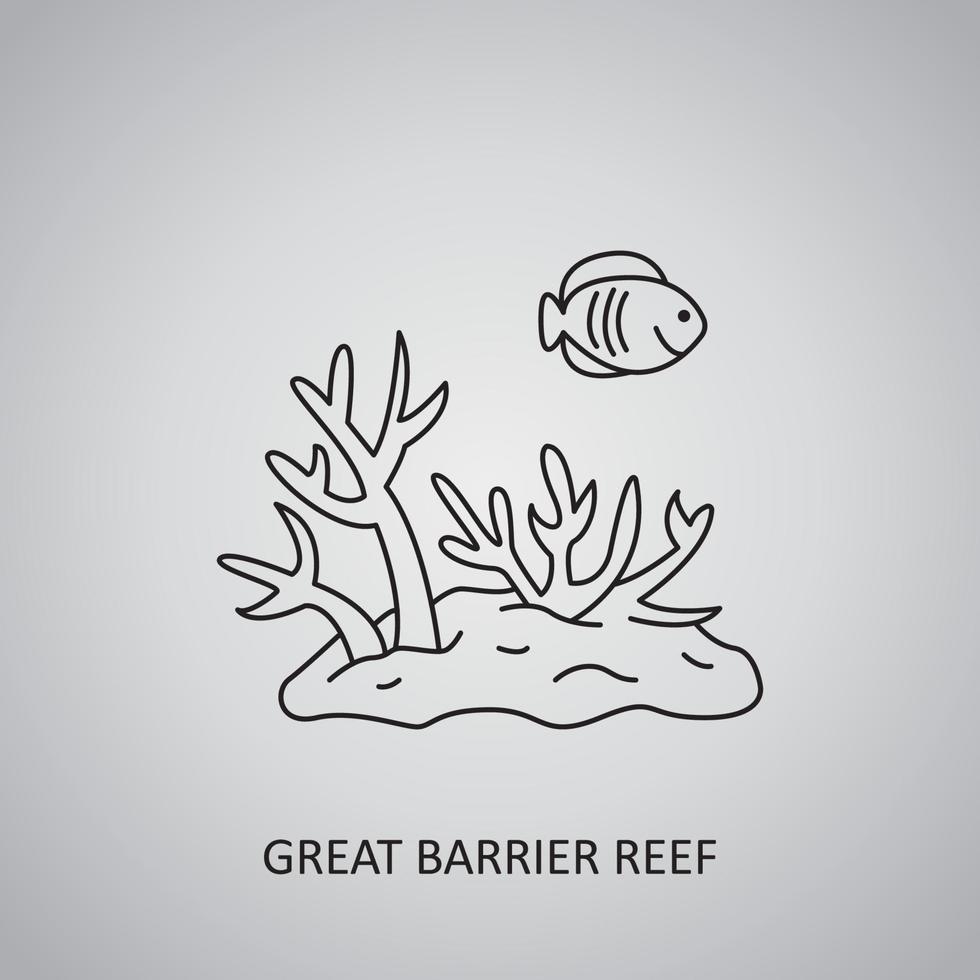 gran barrera de coral en australia. mar de Coral. mundo submarino vector