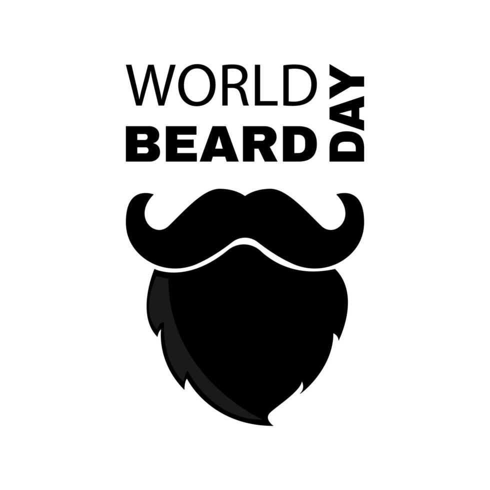 World beard day. Greeting card with beard and mustache. Postcard icon
