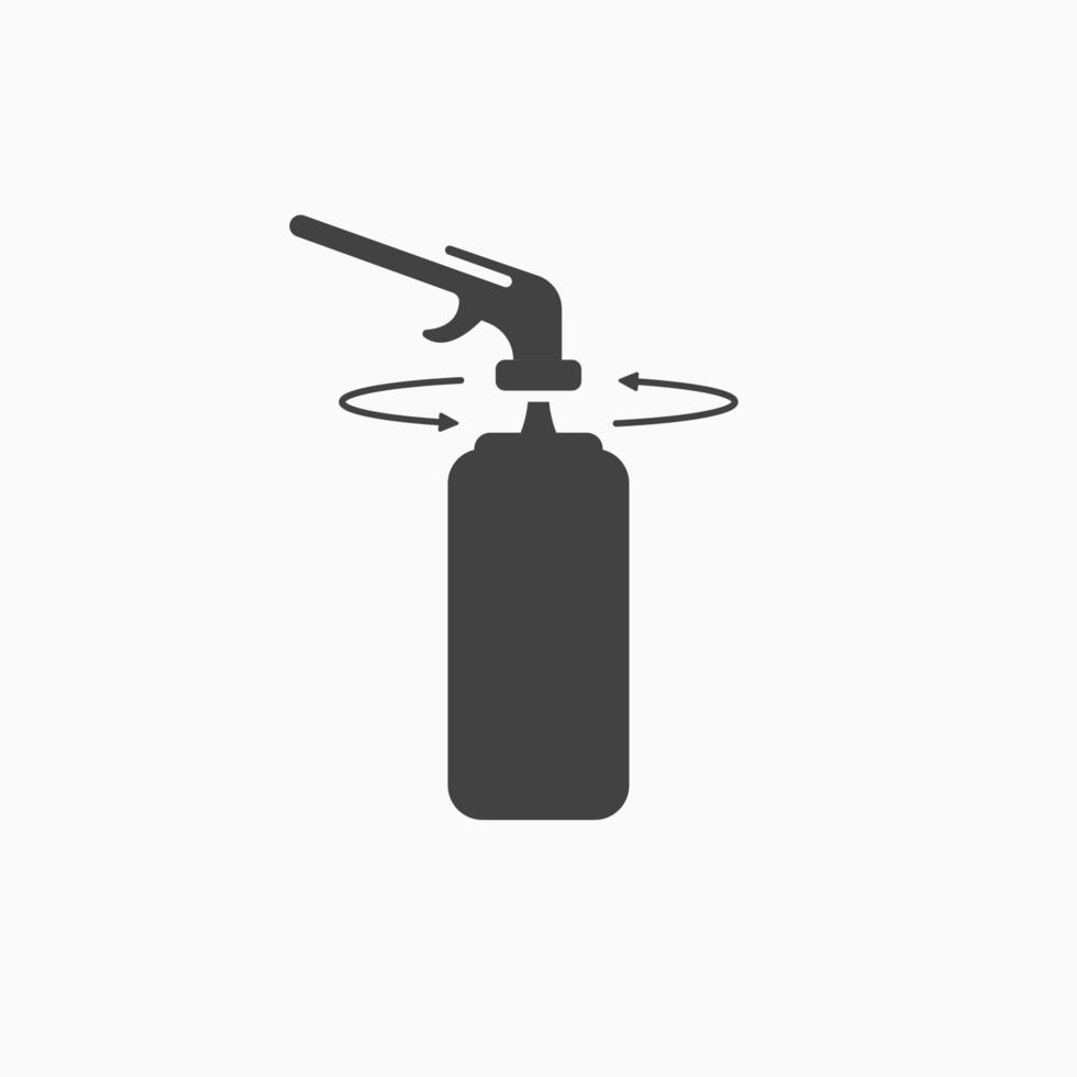 Assembly instructions for polyurethane foam or gas burner icon. Using sealant a balloon for mounting. Vector