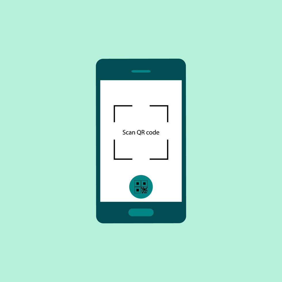 Scan QR code to telephone. Electronic , digital technology, barcode.Screen smartphone with app for scanning your qr code.Empty space for qr code vector