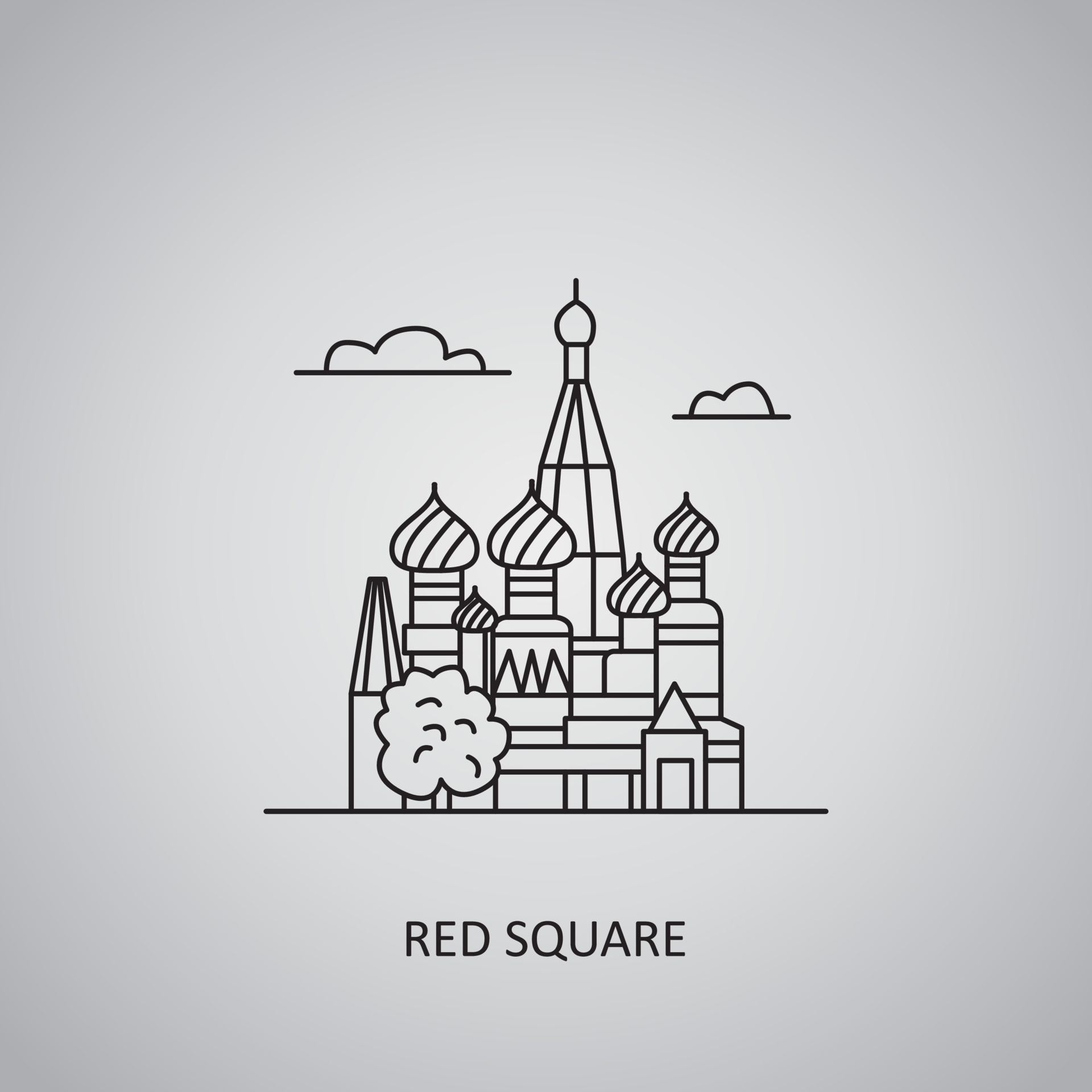 udslæt Patriotisk Vandre Red Square icon on grey background. Russia, Moscow. Line icon 5594221  Vector Art at Vecteezy