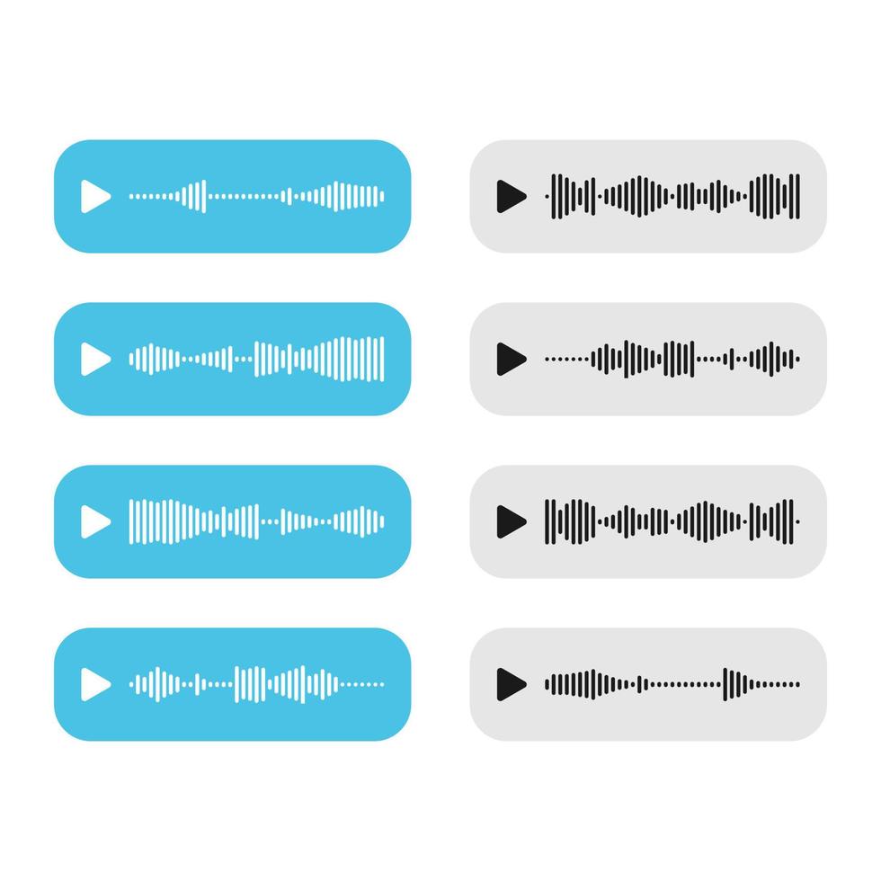 Set sound message for social media. Incoming and outgoing message templates. Vector