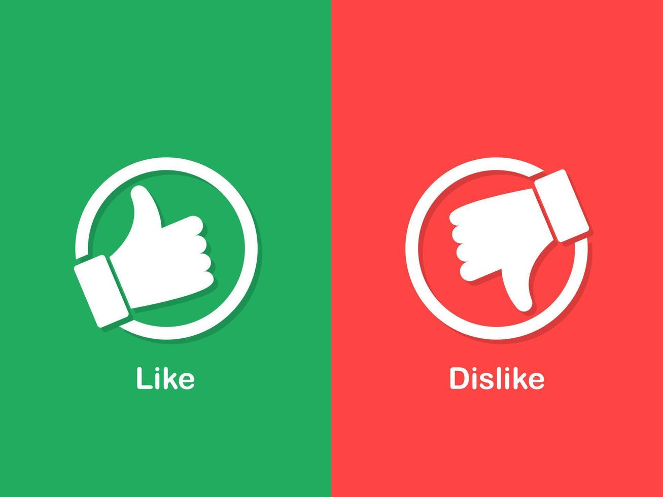 Thumbs up and down icon. White like and dislike icon. Do and Don't symbols vector