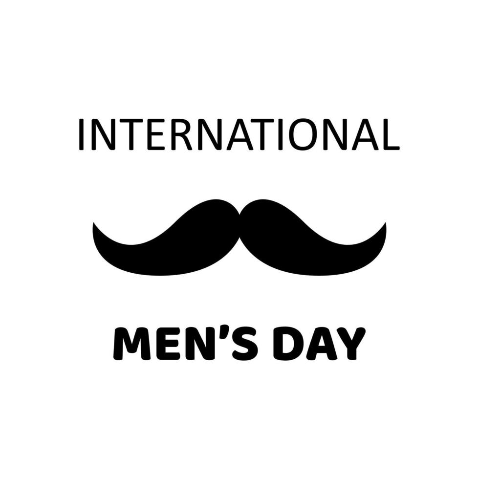 International men's day. Greeting card with mustache on white background vector