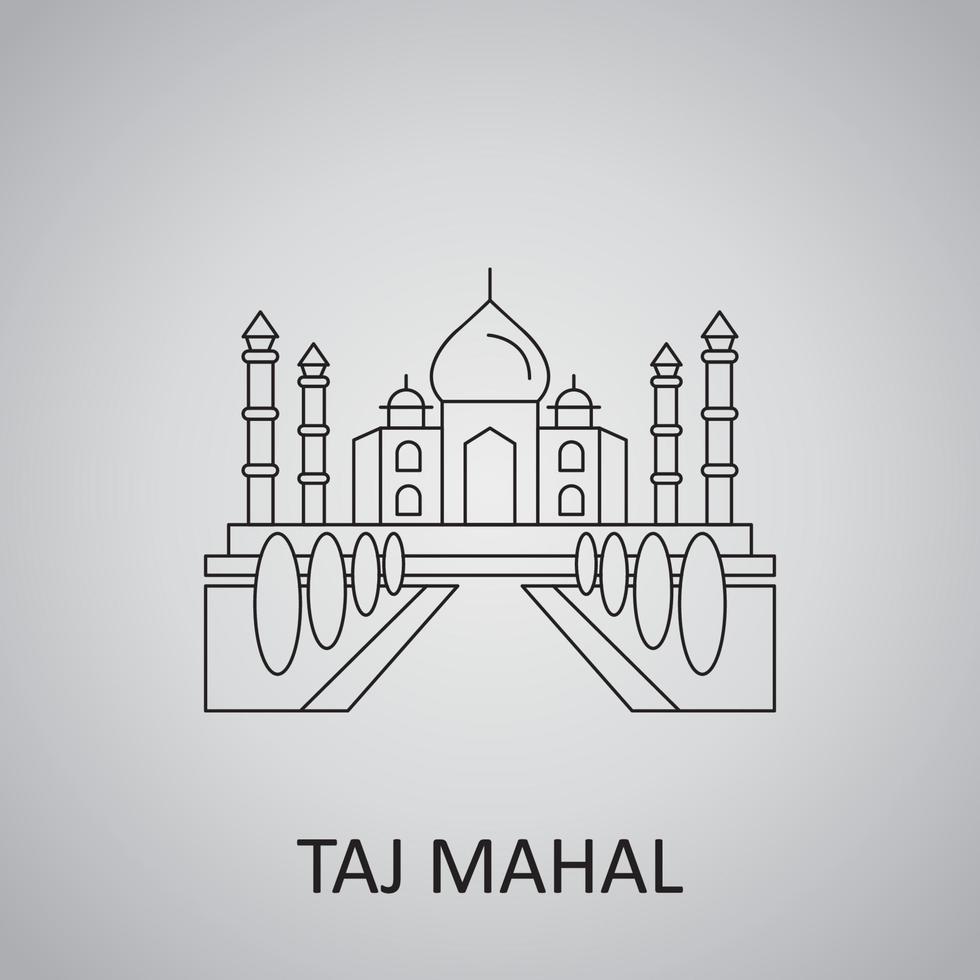 Taj-mahal icon. An ancient Palace in India vector