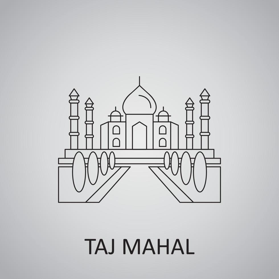 icono de taj-mahal. un antiguo palacio en la india vector