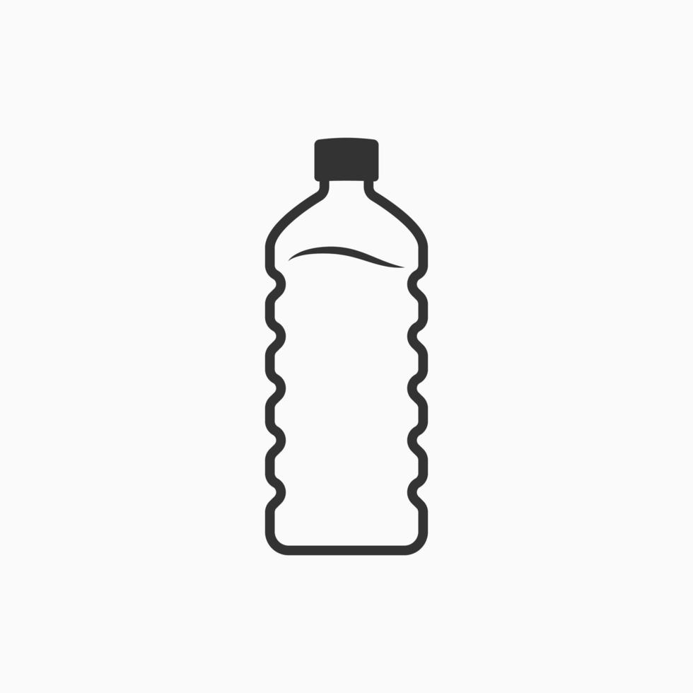 Bottle of water line icon. Embossed bottle. Flat design. Vector