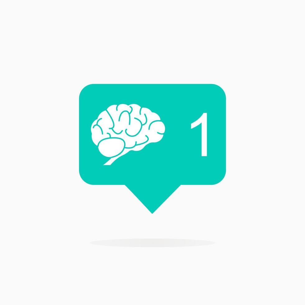 Social network app icon. Brain icon. Social media notification icon. Vector