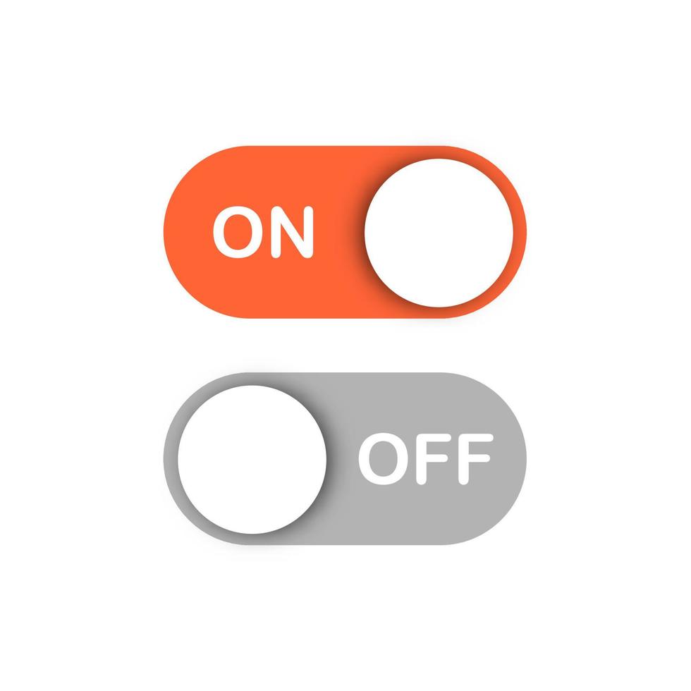 On and off toggle switch buttons. Icon for app and ui. User Interface. Vector