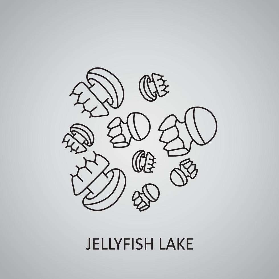 lago de las medusas en palau, eil malk. icono de medusa vector