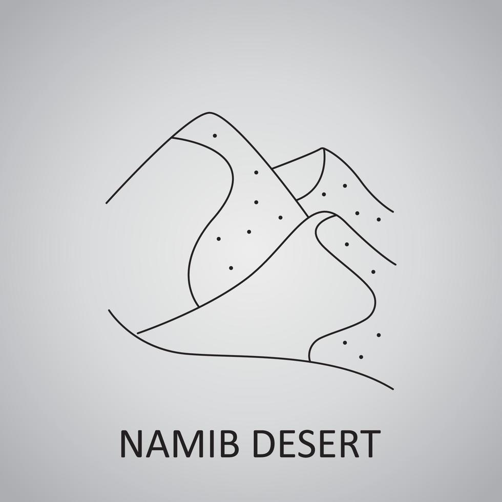 el icono de las dunas del desierto de namib vector