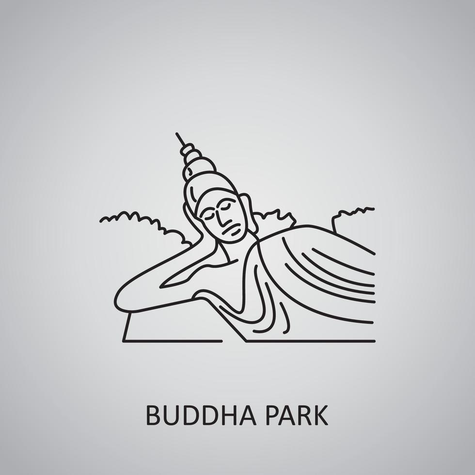 Buddha Park in Laos, Vientiane. Buddha Statue icon vector