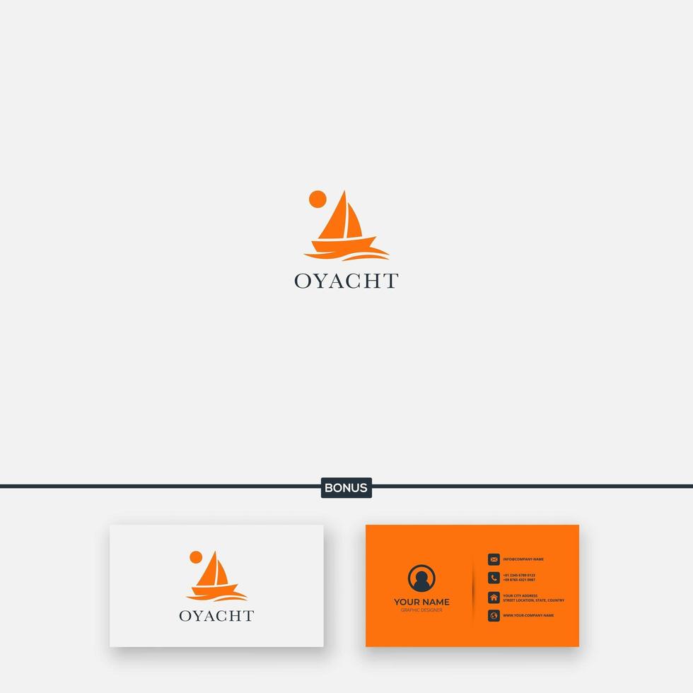 orange ship logo modern transportation vector