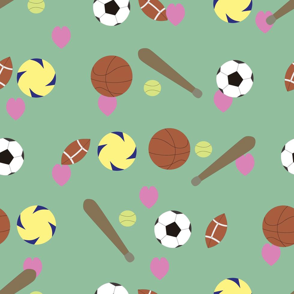 beautiful seamless pattern of balls sport vector