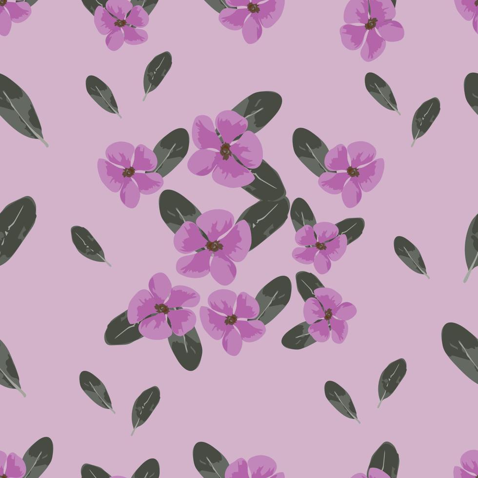 beautiful seamless pattern of flower and leaves vector