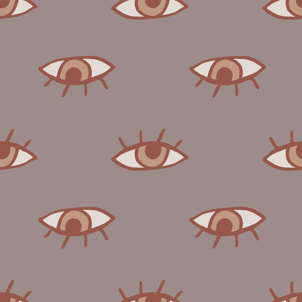 Simple seamless doodle pattern with eyes. Pastel tones creative artwork. vector