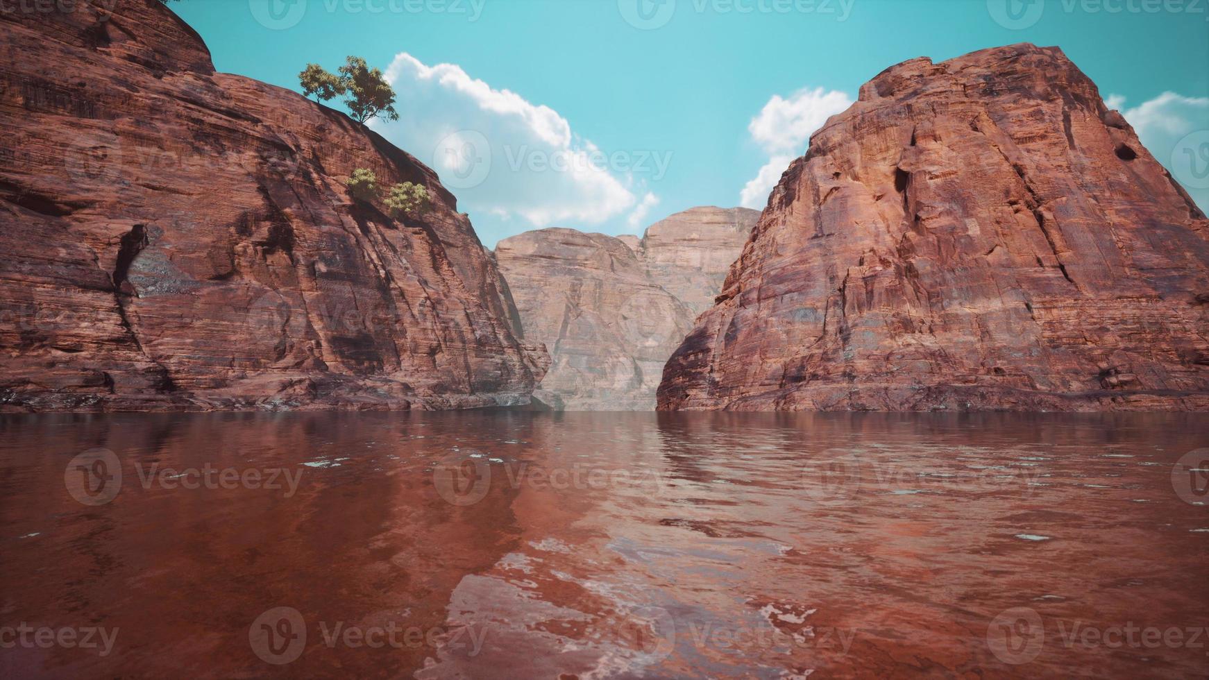 colorado river with gorgeous sandstone walls and canyons photo