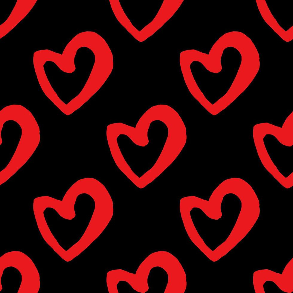 patrón sin costuras de corazones rojos sobre fondo negro. Fondo de pantalla  del 14 de febrero. 5595274 Vector en Vecteezy