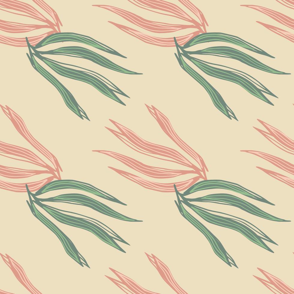 Abstract seaweeds seamless pattern on light background. vector