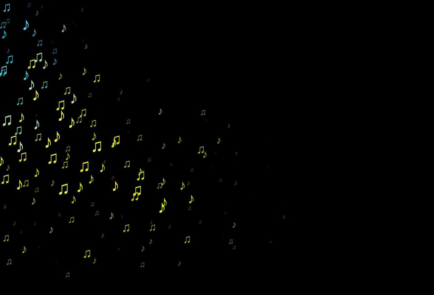 Dark Blue, Yellow vector template with musical symbols.