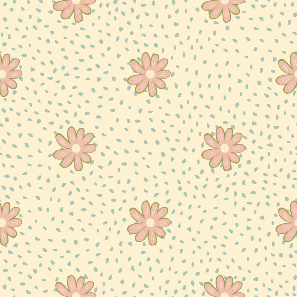 Doodle ditsy seamless pattern. Hand drawn chamomile print. Abstract floral ornament vector