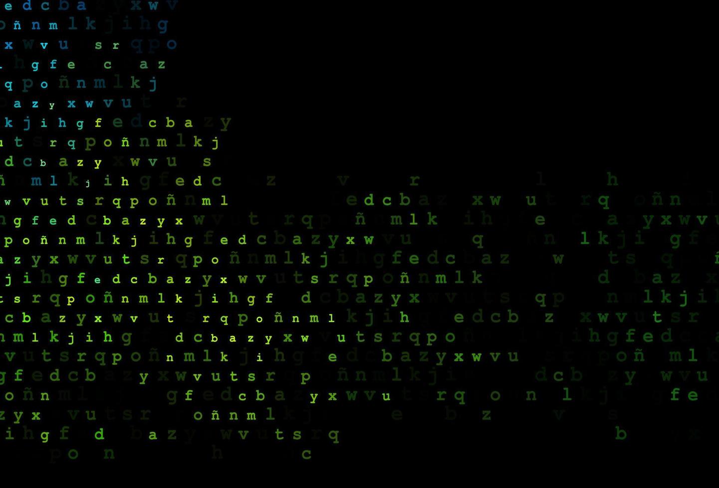 Dark blue, yellow vector pattern with ABC symbols.
