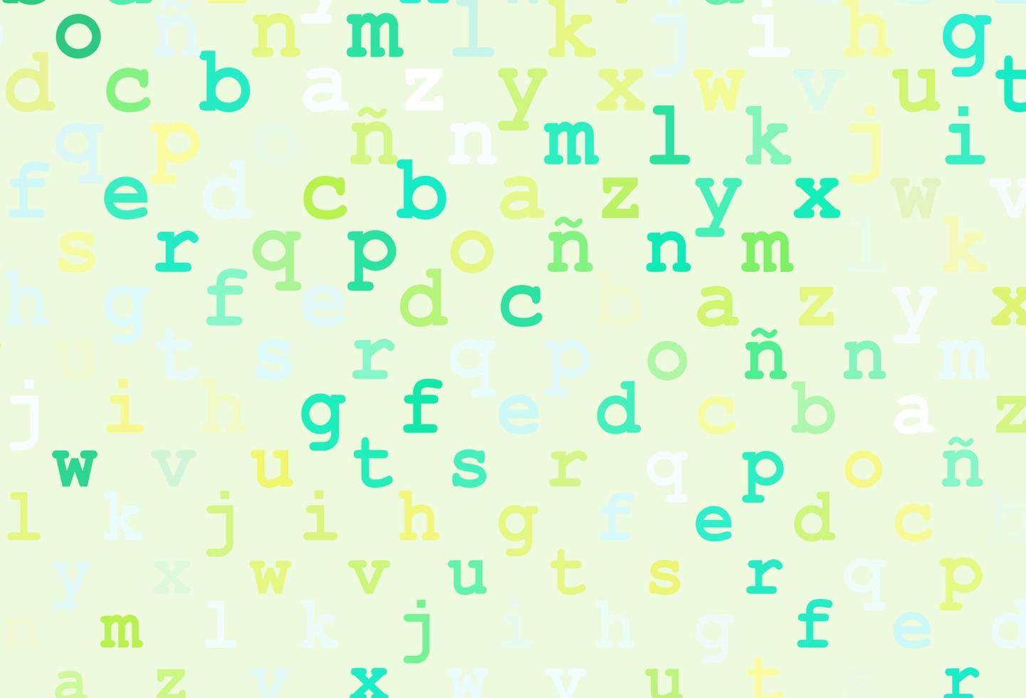 Light blue, yellow vector texture with ABC characters.