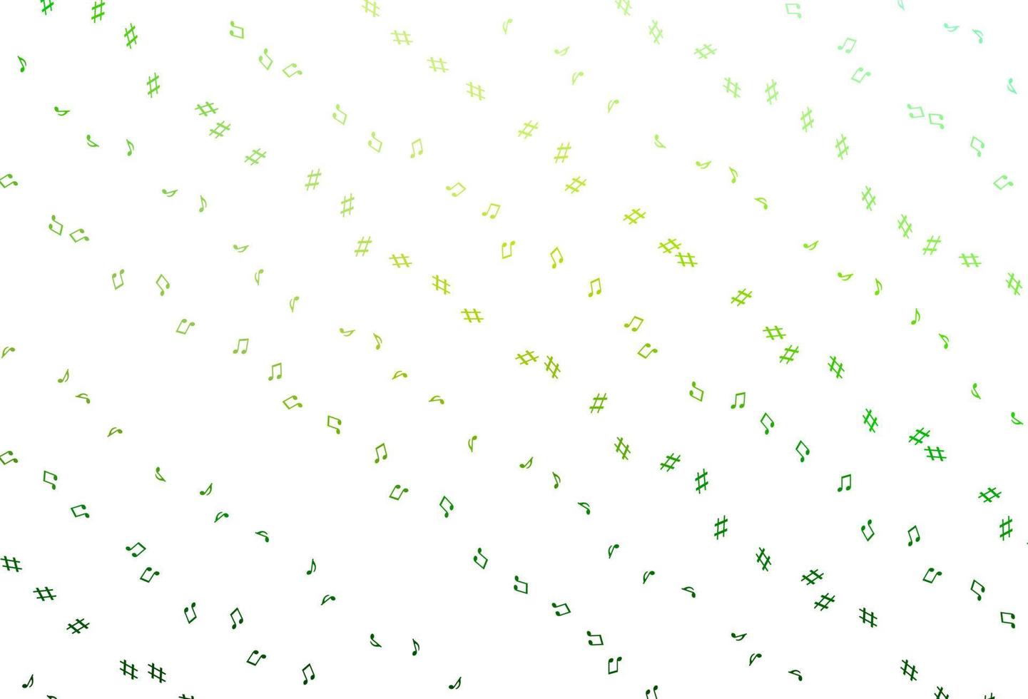 Light Green vector background with music symbols.