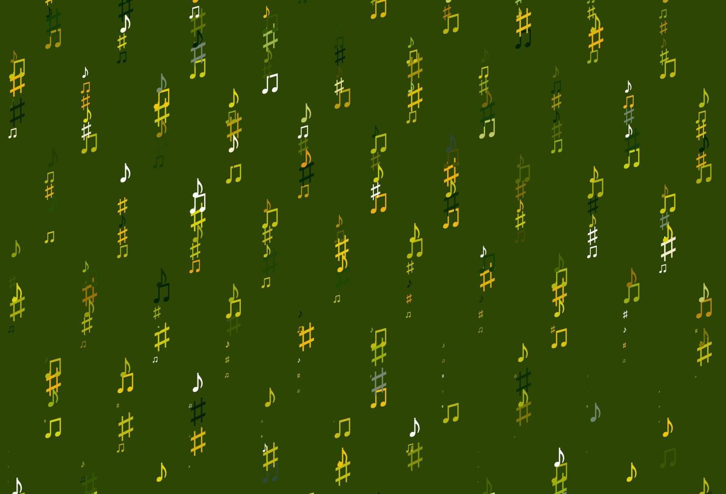 Light Green, Yellow vector backdrop with music notes.