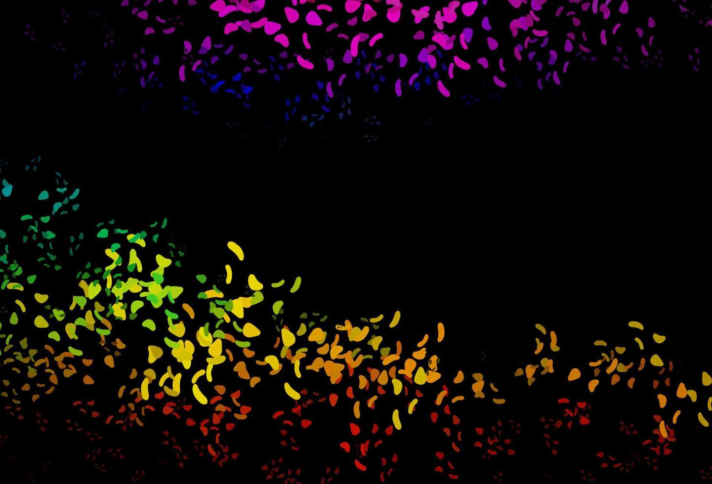 Dark Multicolor, Rainbow vector pattern with chaotic shapes.