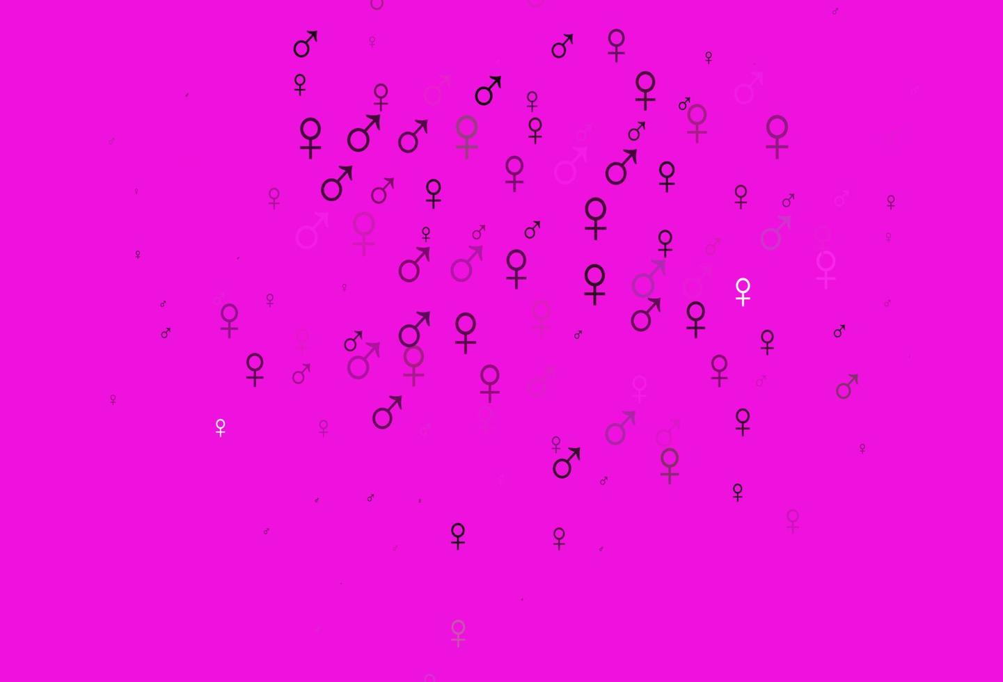 patrón vectorial rosa claro con elementos de género. vector