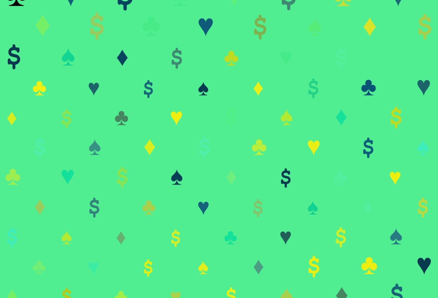 diseño de vector verde claro, amarillo con elementos de tarjetas.