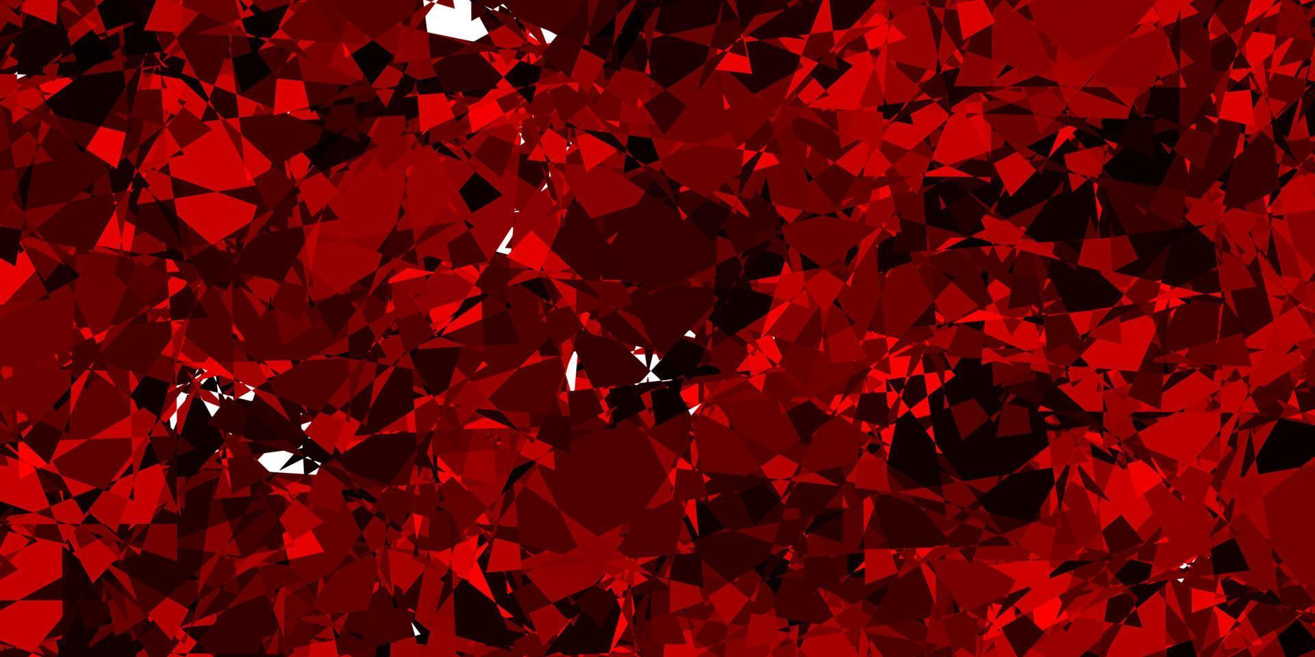 Dark Red vector background with triangles.