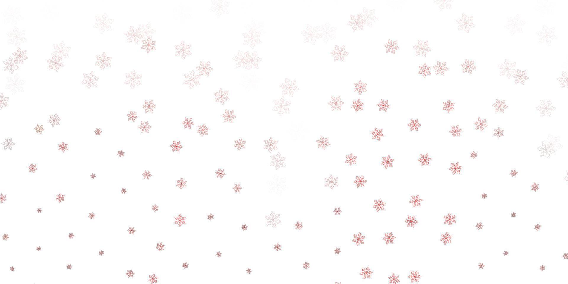 Light red vector doodle pattern with flowers.