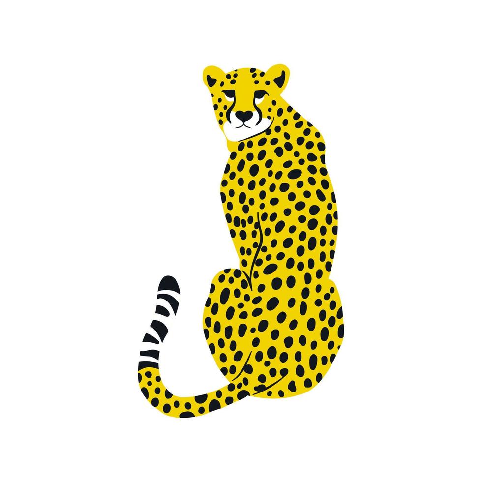 gráfico de retrato de gato grande manchado de guepardo salvaje vector