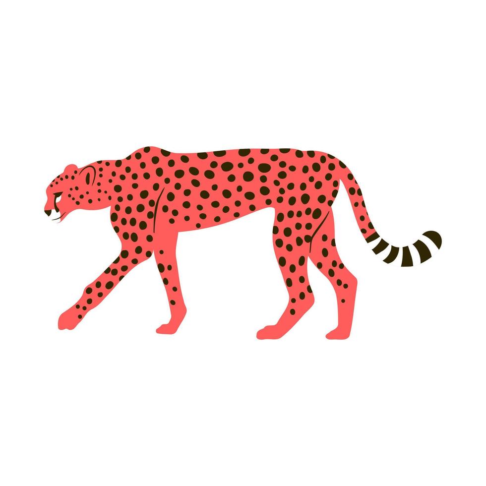 Spotted Red Cheetah Wild Cat Portrait Art vector