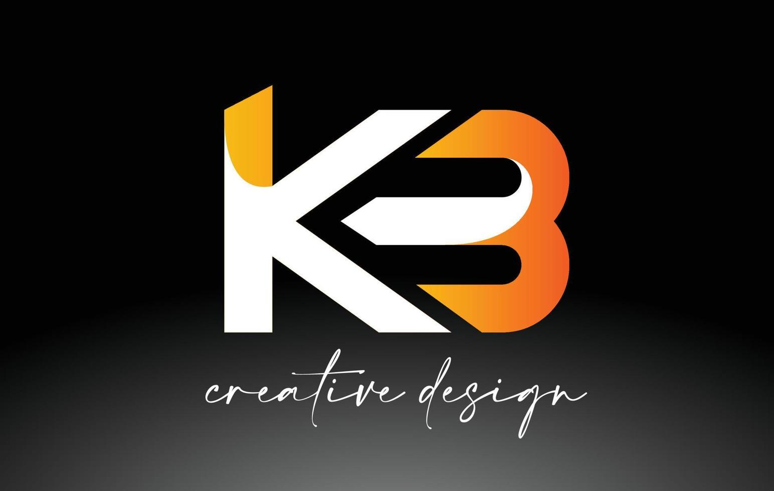 KB Letter Logo with White Golden Colors and Minimalist Design Icon Vector