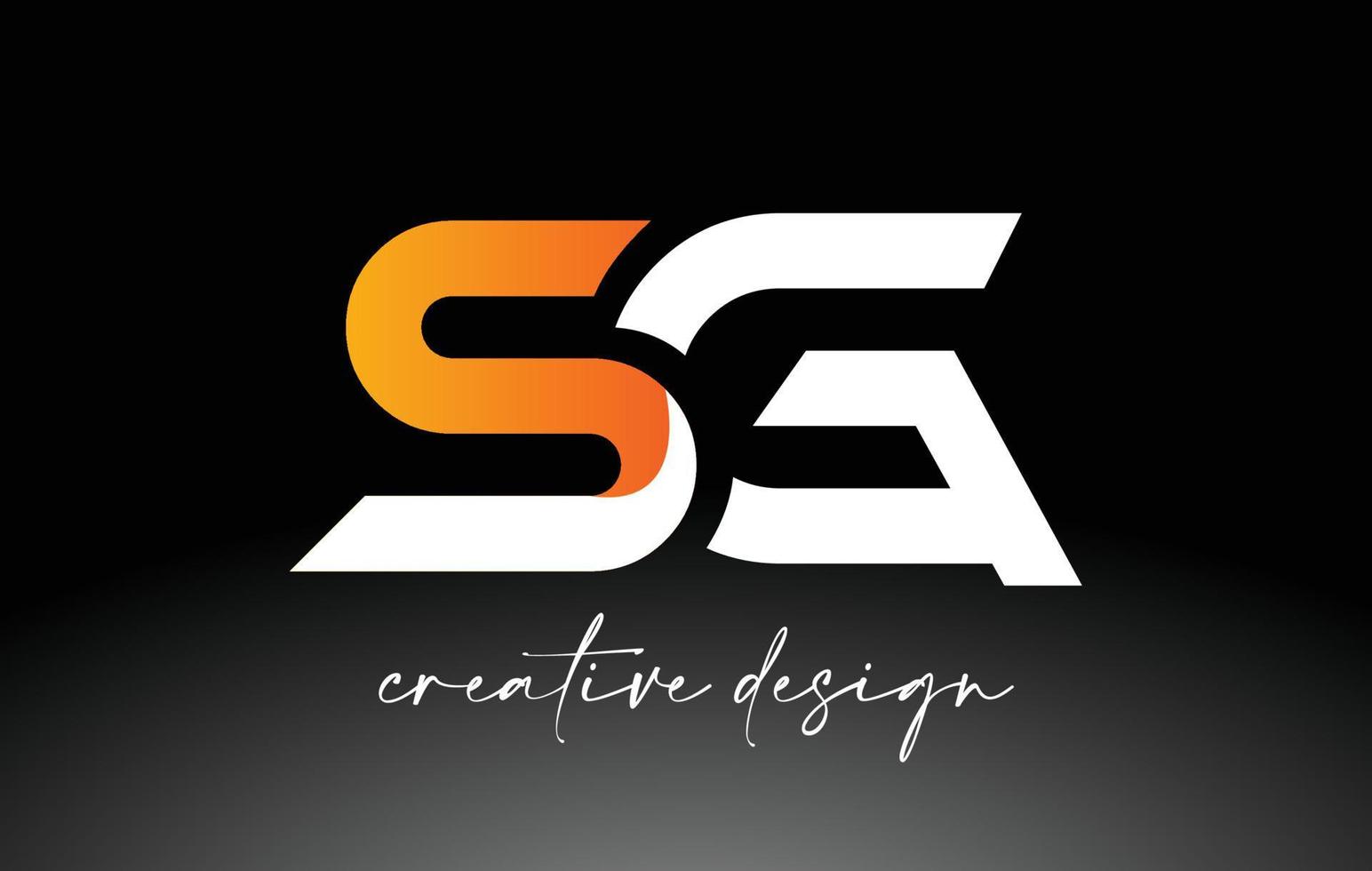 logotipo de letra sg con colores dorados blancos y vector de icono de diseño minimalista